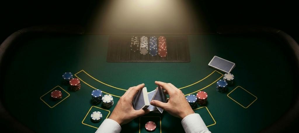 Professional poker table setup for private event